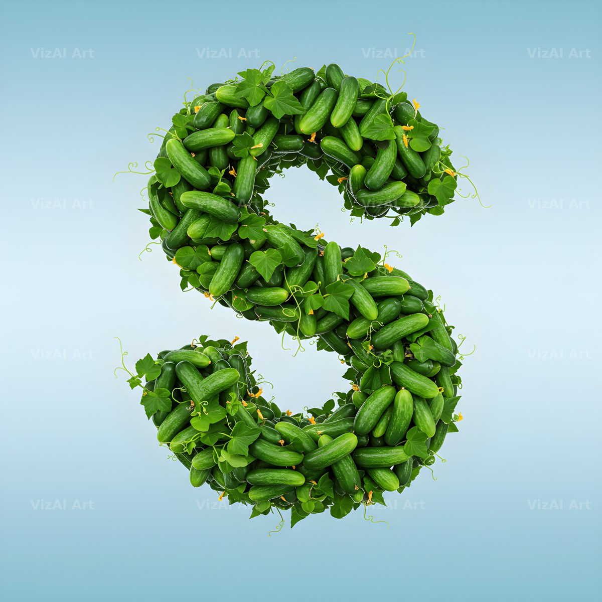 Fresh Cucumber Crunch alphabet letter S