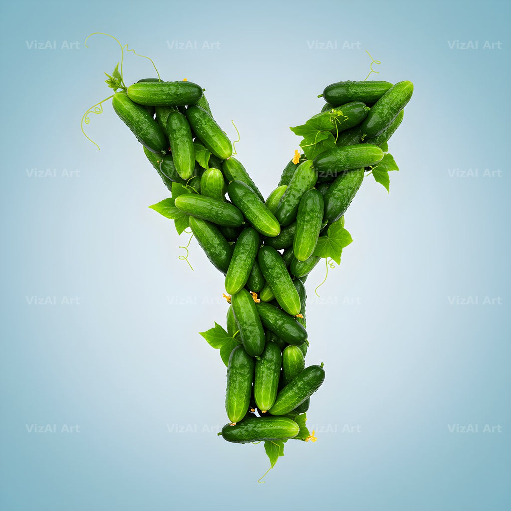 Fresh Cucumber Crunch alphabet letter Y