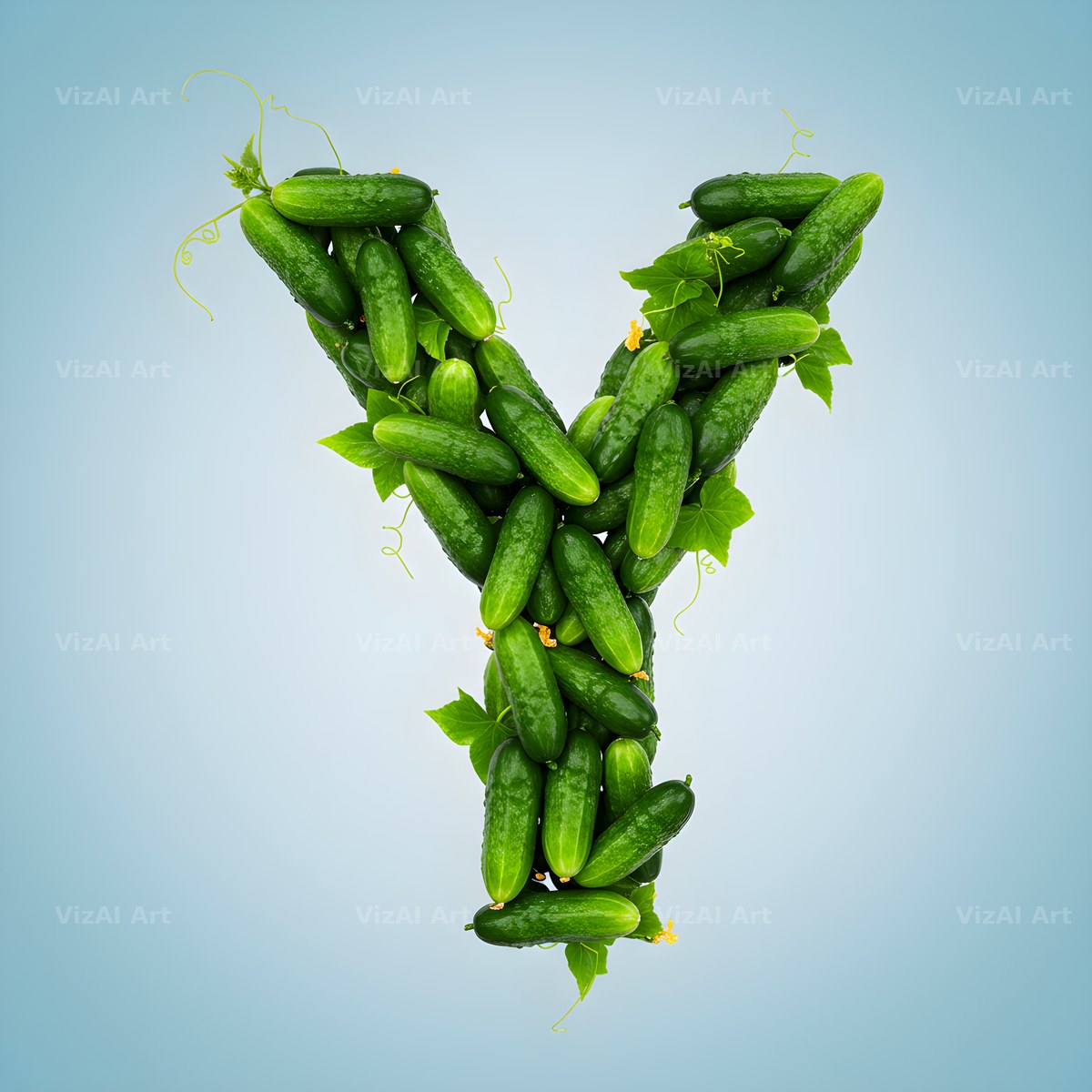 Fresh Cucumber Crunch alphabet letter Y