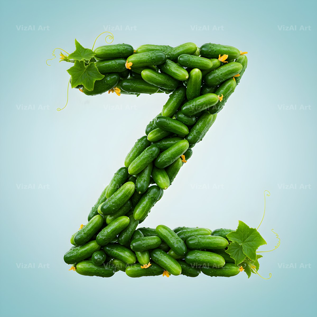 Fresh Cucumber Crunch alphabet letter Z
