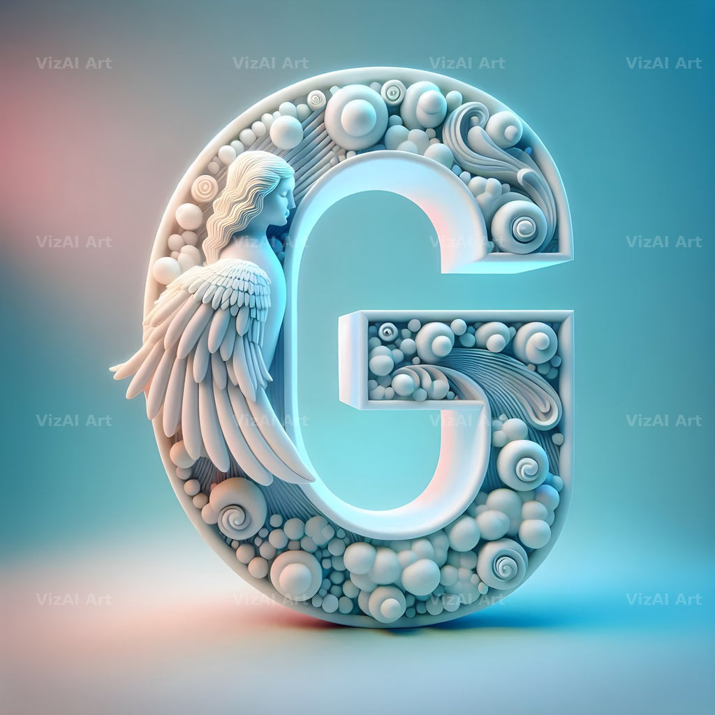 Angel Wing Feather alphabet letter G