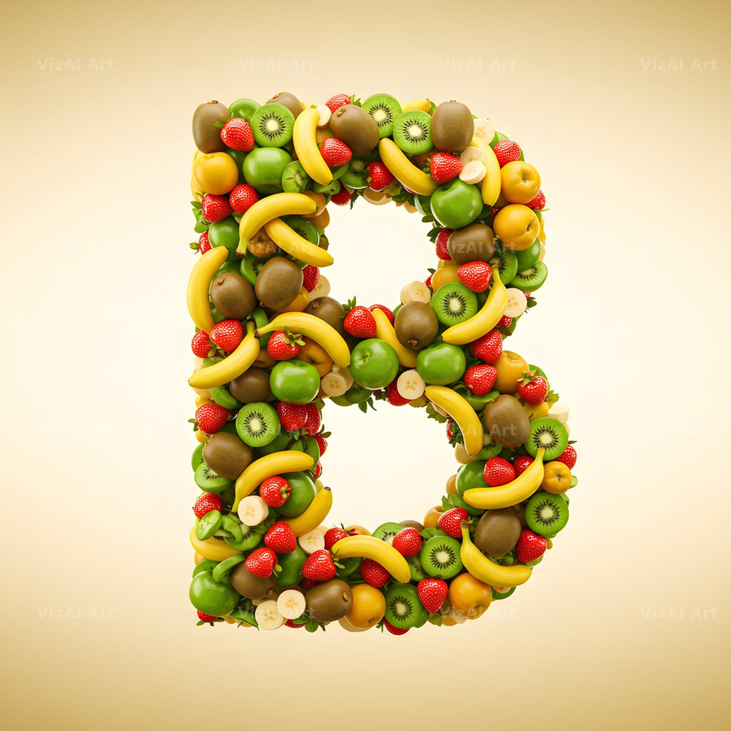 Fresh Fruit Medley alphabet letter B