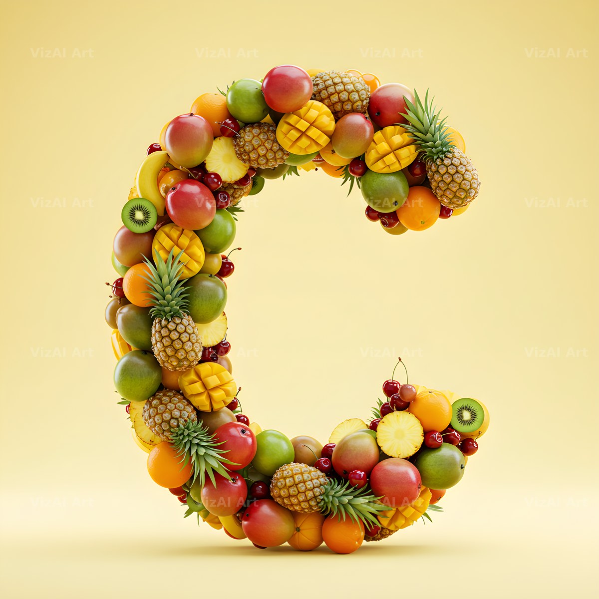 Fresh Fruit Medley alphabet letter C