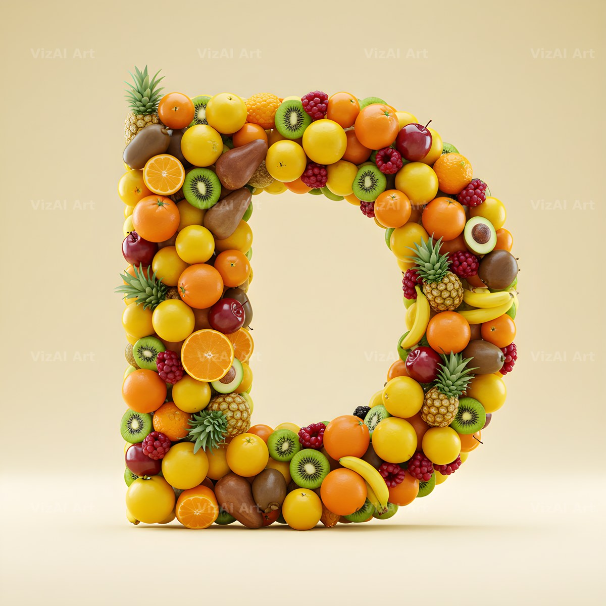 Fresh Fruit Medley alphabet letter D