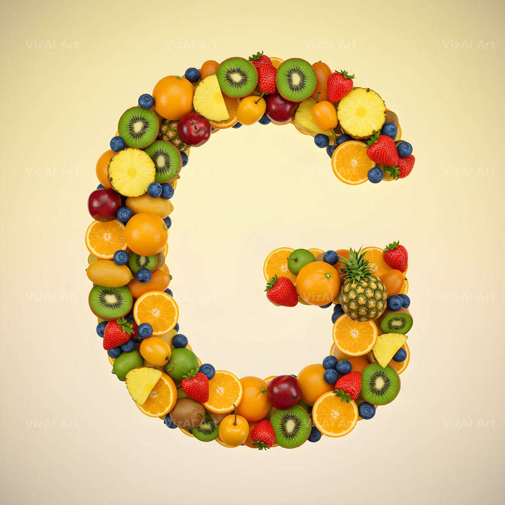 Fresh Fruit Medley alphabet letter G