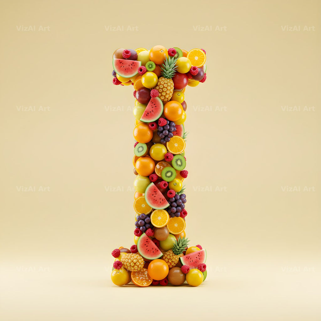 Fresh Fruit Medley alphabet letter I