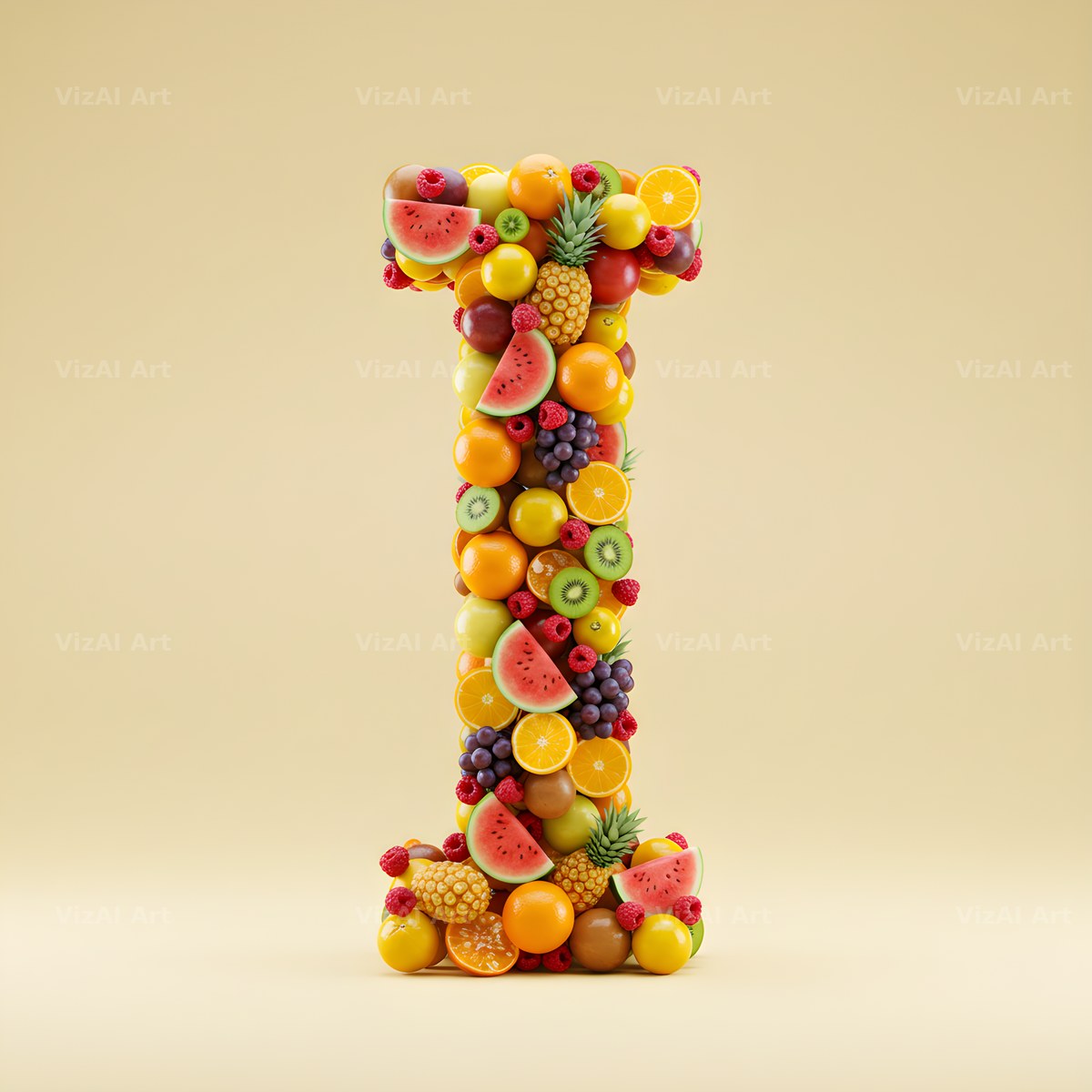 Fresh Fruit Medley alphabet letter I