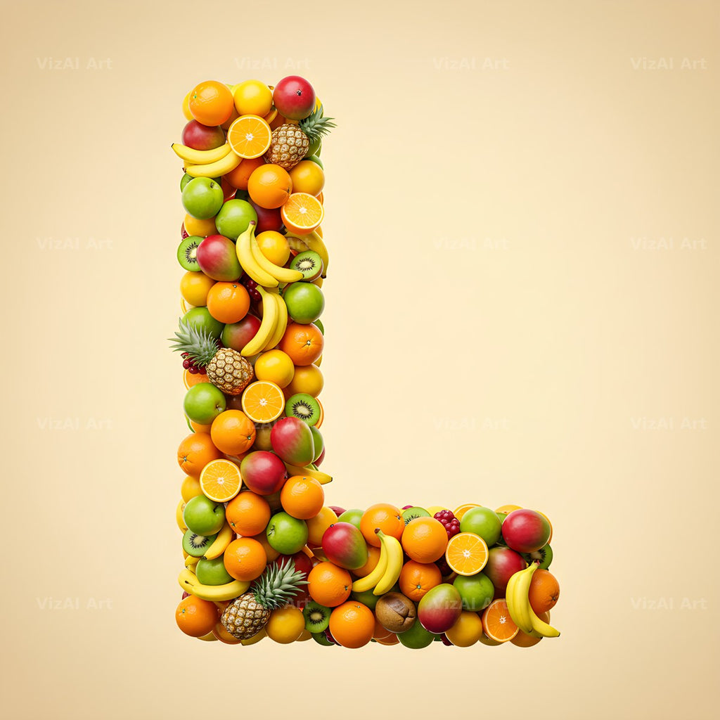 Fresh Fruit Medley alphabet letter L