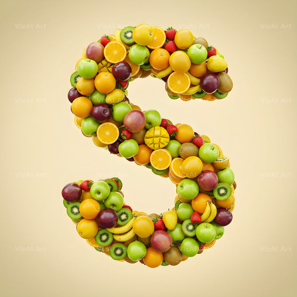 Fresh Fruit Medley alphabet letter S