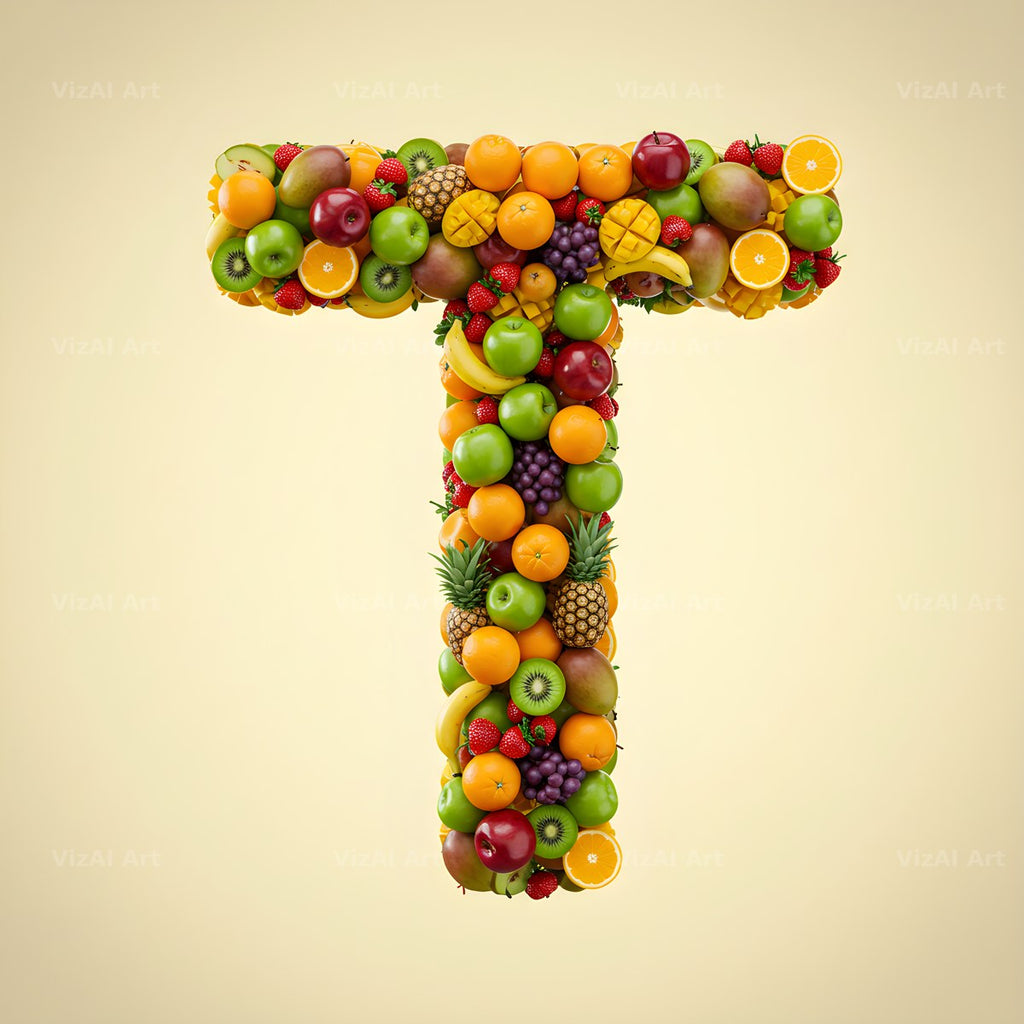 Fresh Fruit Medley alphabet letter T
