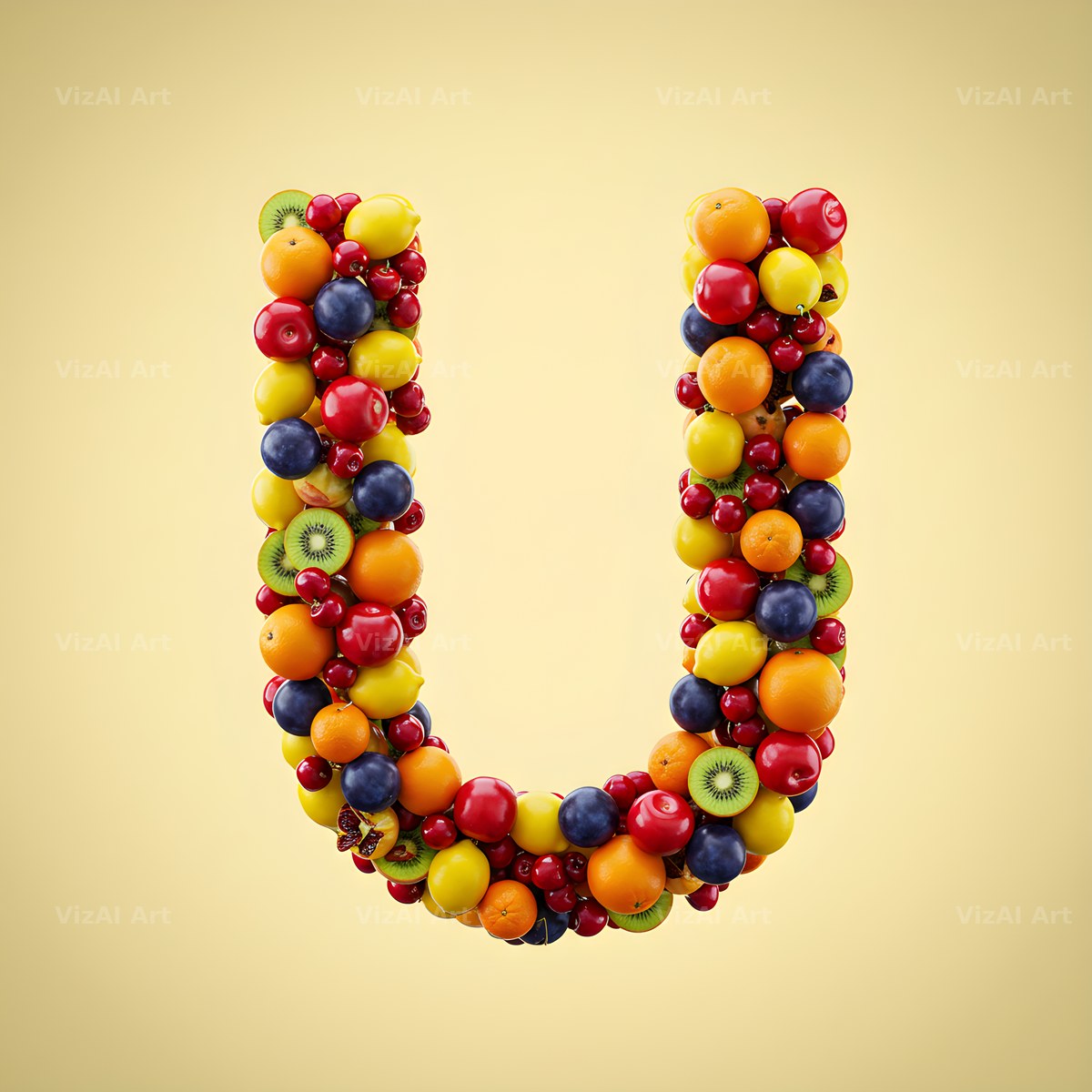 Fresh Fruit Medley alphabet letter U