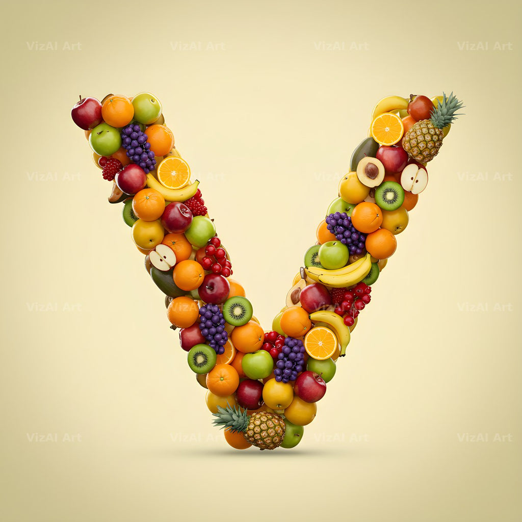 Fresh Fruit Medley alphabet letter V
