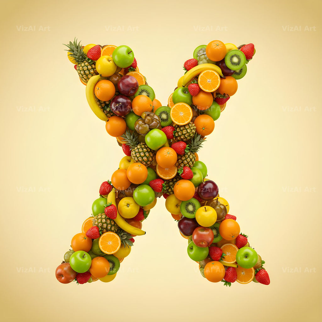 Fresh Fruit Medley alphabet letter X