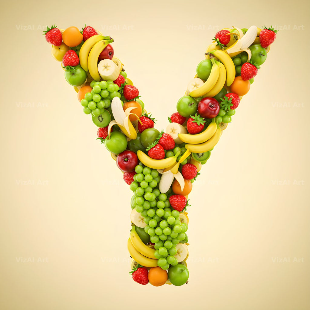 Fresh Fruit Medley alphabet letter Y