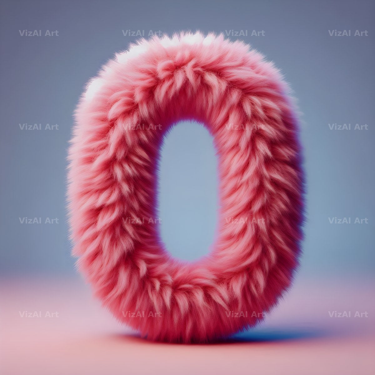 Pink Fur Fluff alphabet letter O