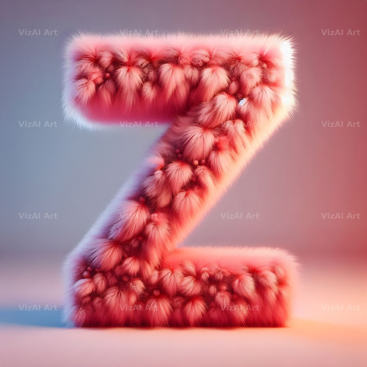 Pink Fur Fluff alphabet letter Z