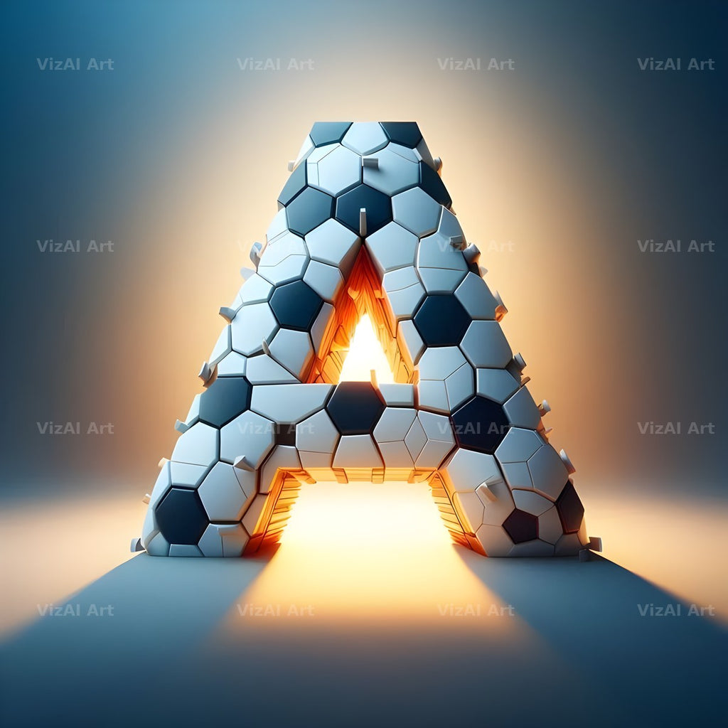 Football Match Ball alphabet letter A