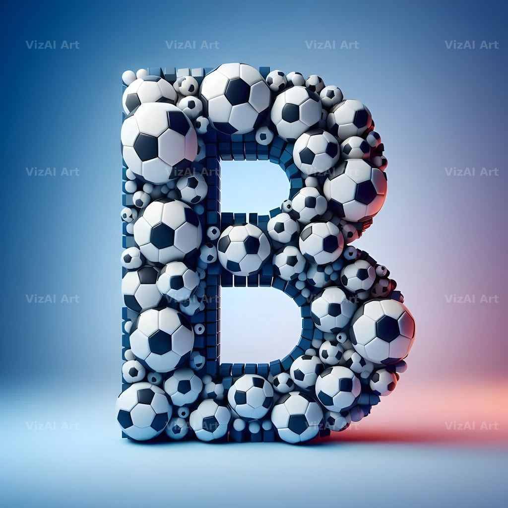 Football Match Ball alphabet letter B