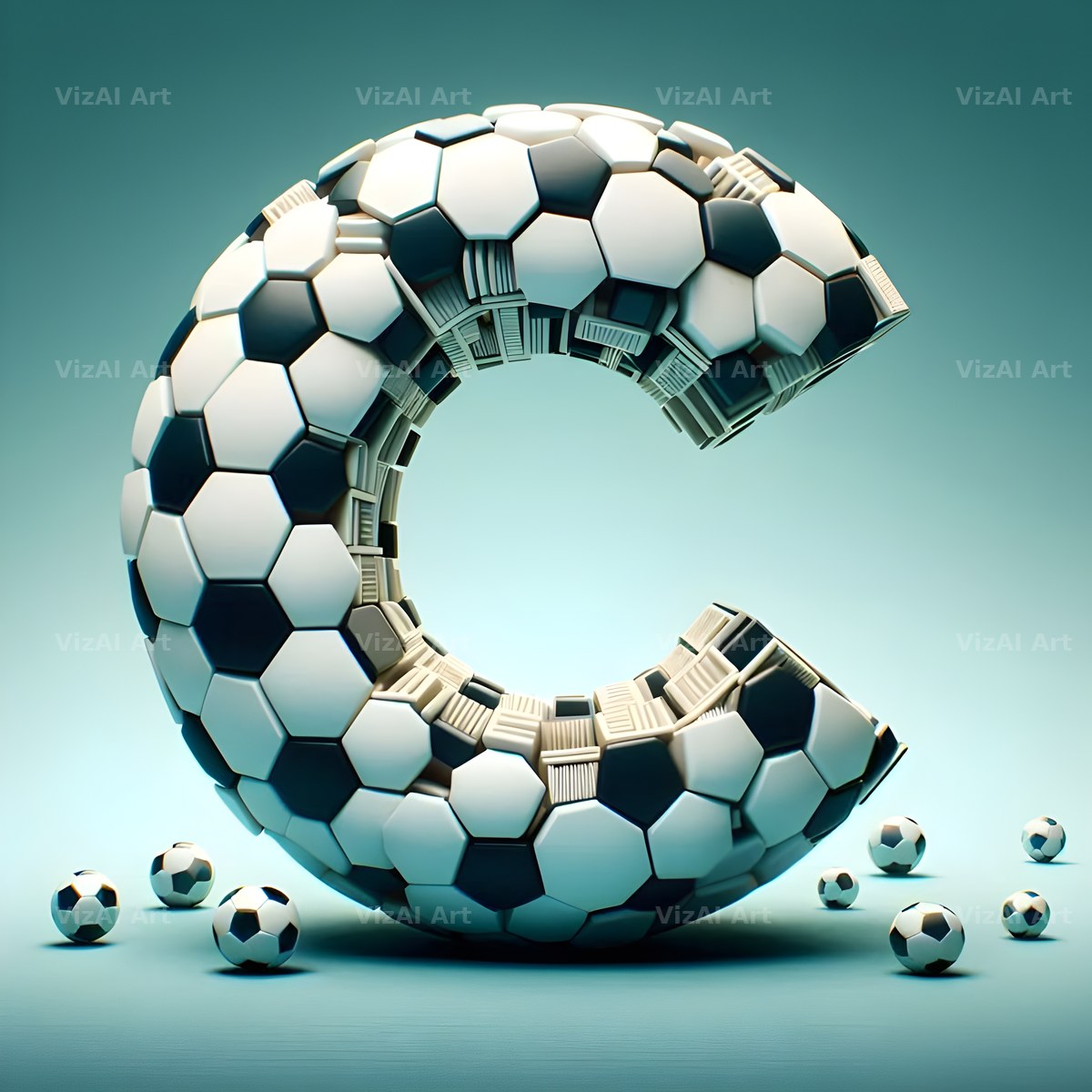 Football Match Ball alphabet letter C