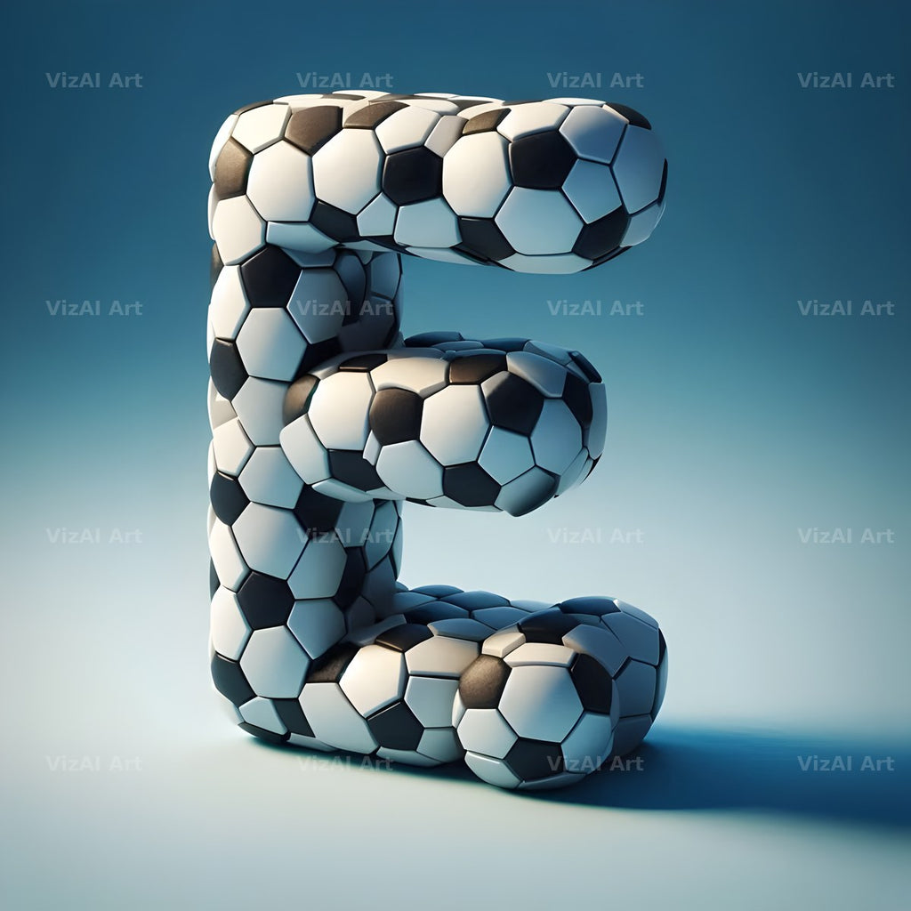 Football Match Ball alphabet letter E