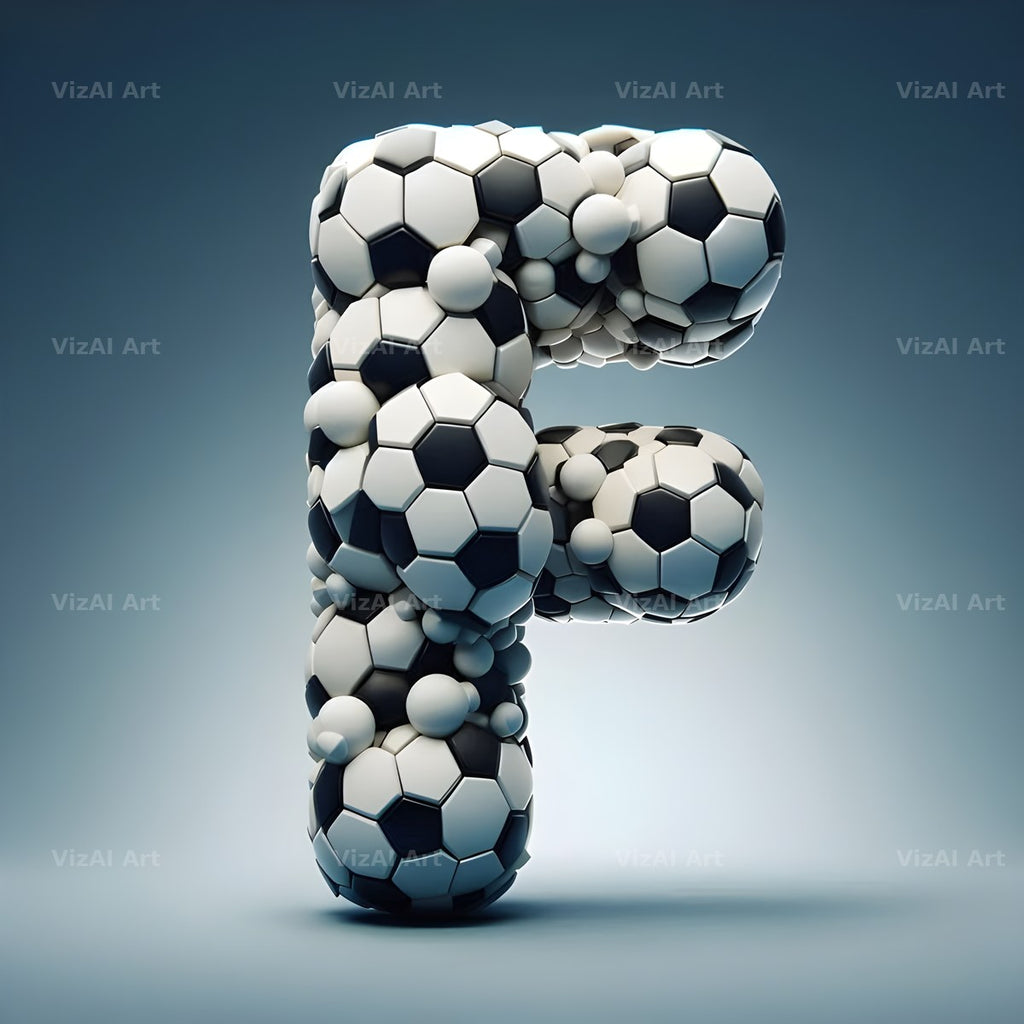 Football Match Ball alphabet letter F