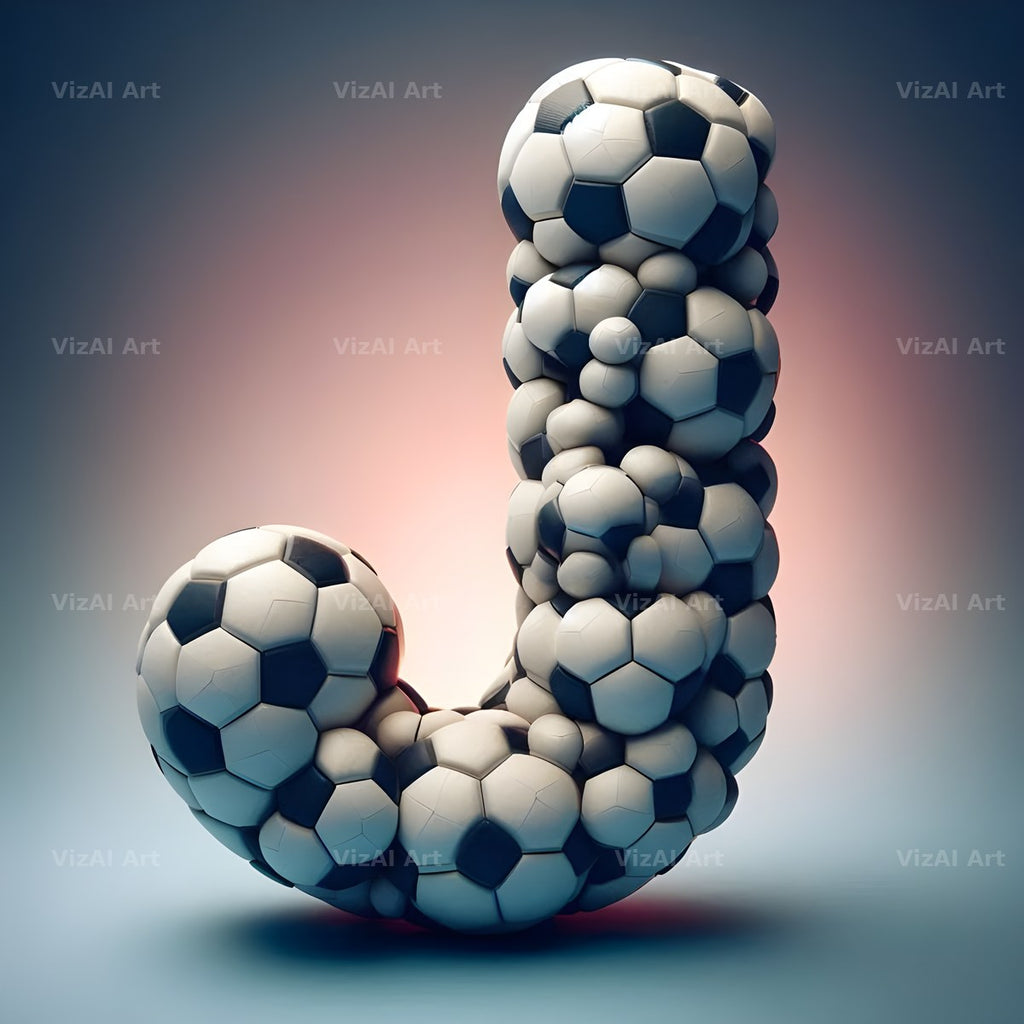 Football Match Ball alphabet letter J