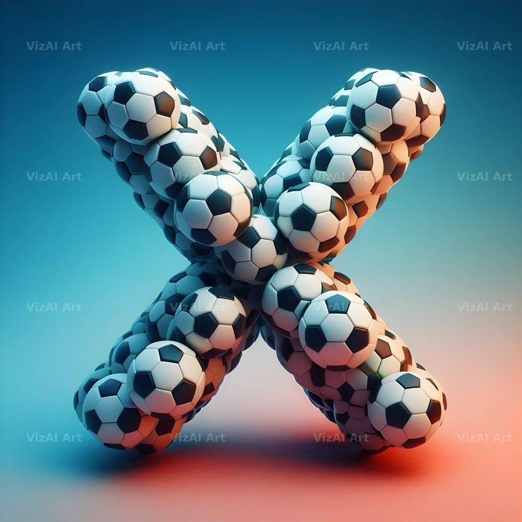 Football Match Ball alphabet letter X