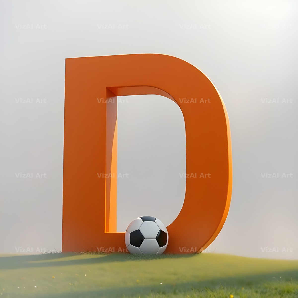 Football Sunset Pitch alphabet letter D
