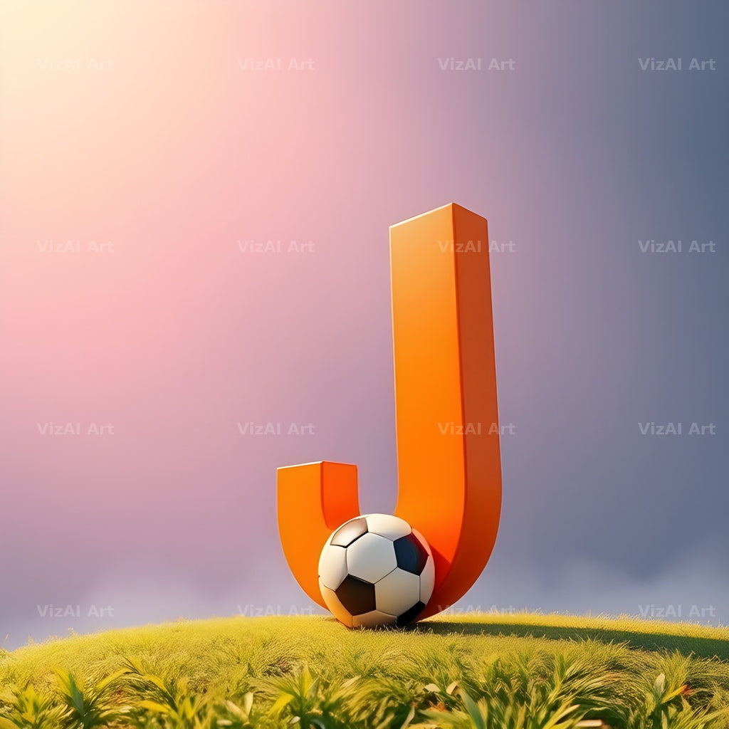 Football Sunset Pitch alphabet letter J