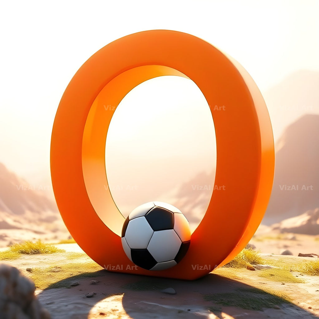 Football Sunset Pitch alphabet letter O