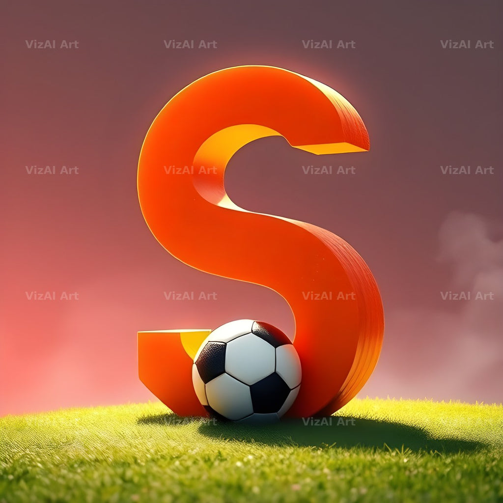 Football Sunset Pitch alphabet letter S