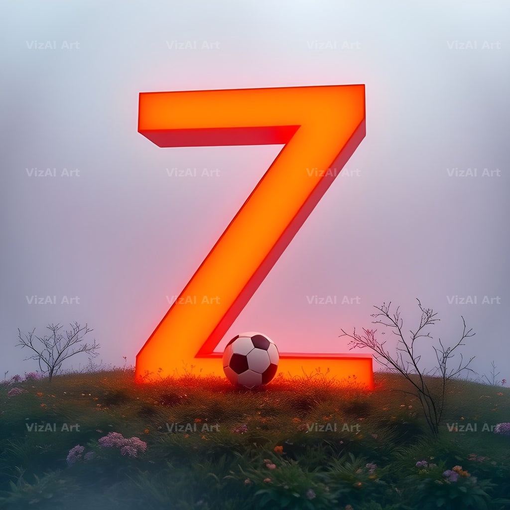 Football Sunset Pitch alphabet letter Z