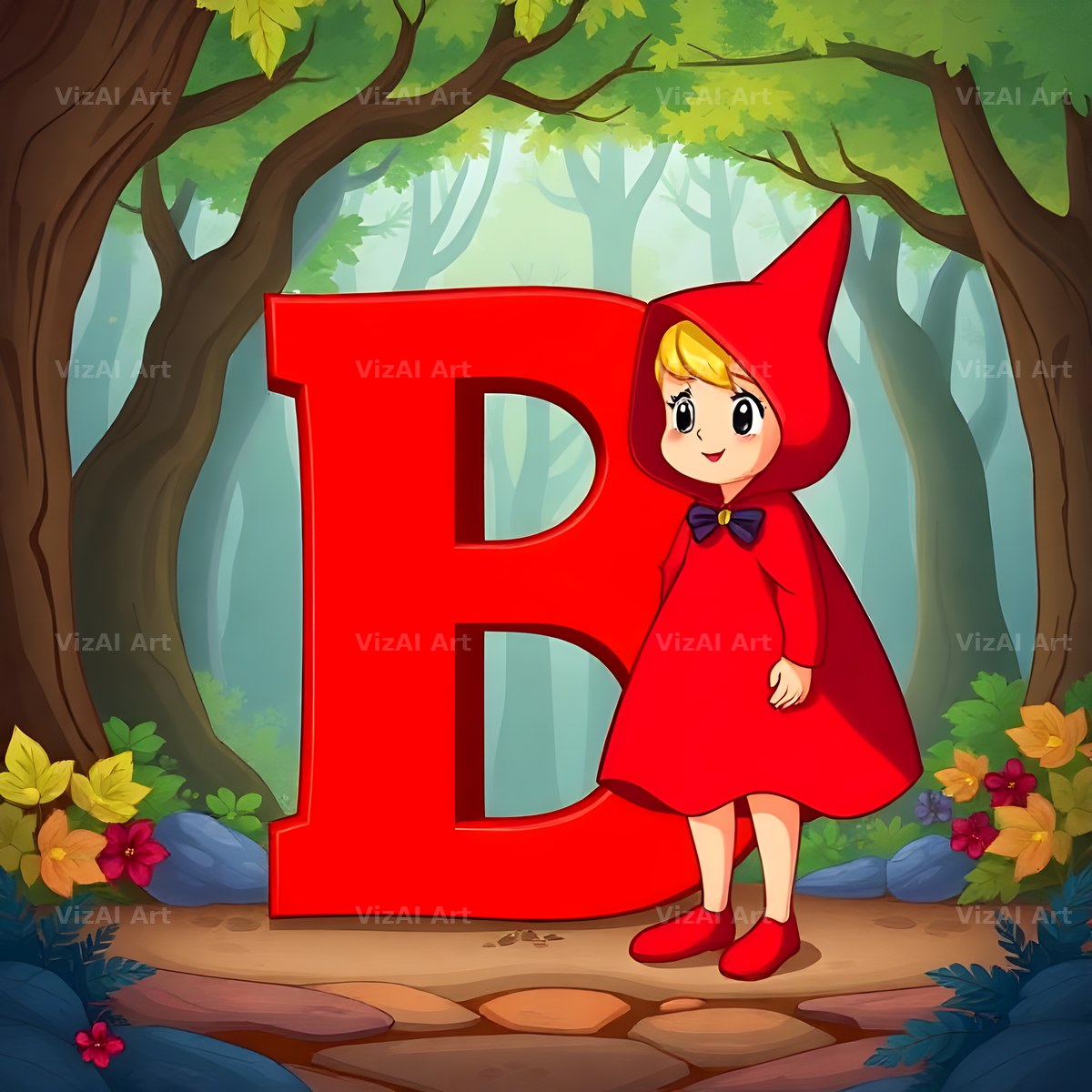 Red Riding Hood Forest alphabet letter B
