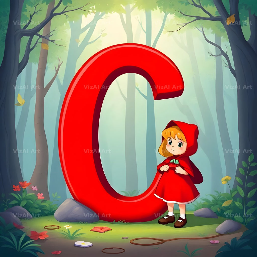 Red Riding Hood Forest alphabet letter C