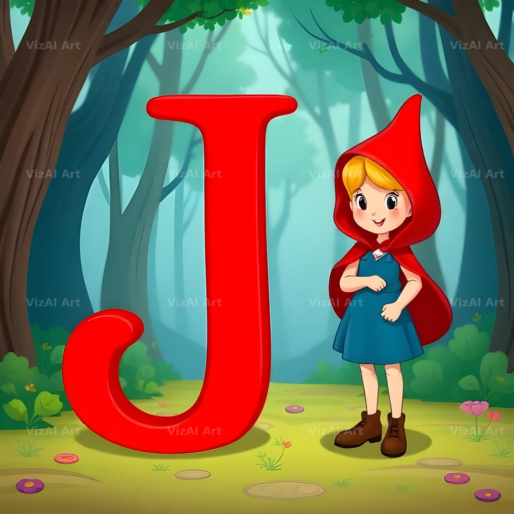 Red Riding Hood Forest alphabet letter J