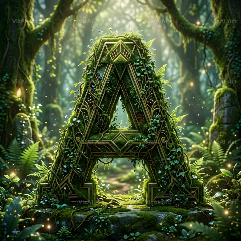 Forest Vine Canopy alphabet letter A