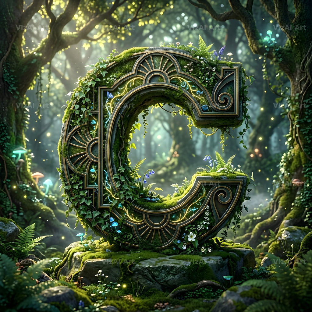 Forest Vine Canopy alphabet letter C