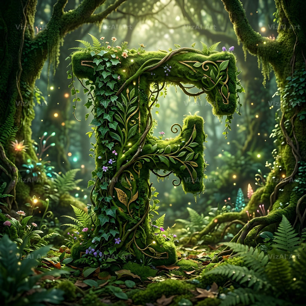 Forest Vine Canopy alphabet letter F