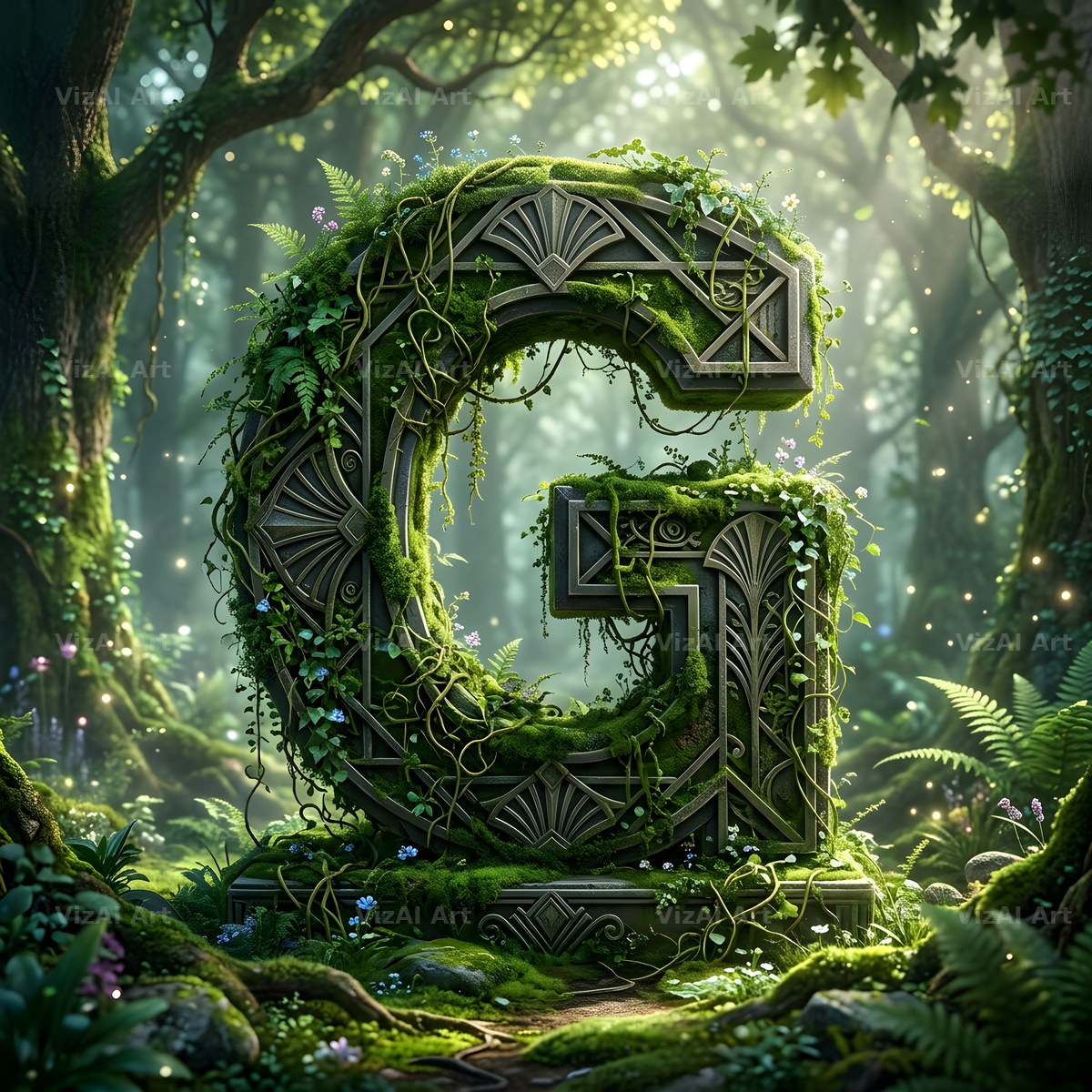 Forest Vine Canopy alphabet letter G