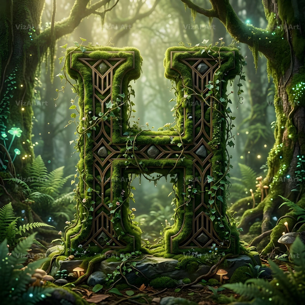 Forest Vine Canopy alphabet letter H