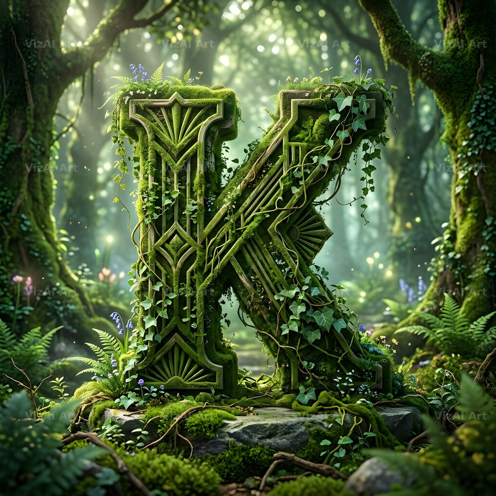 Forest Vine Canopy alphabet letter K