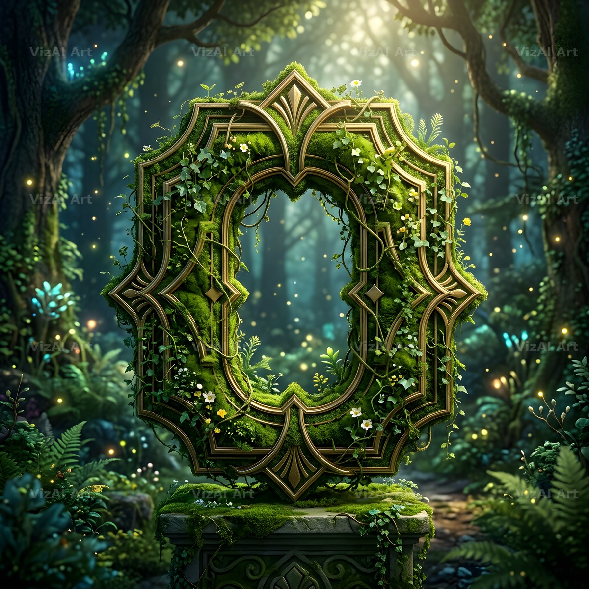 Forest Vine Canopy alphabet letter O