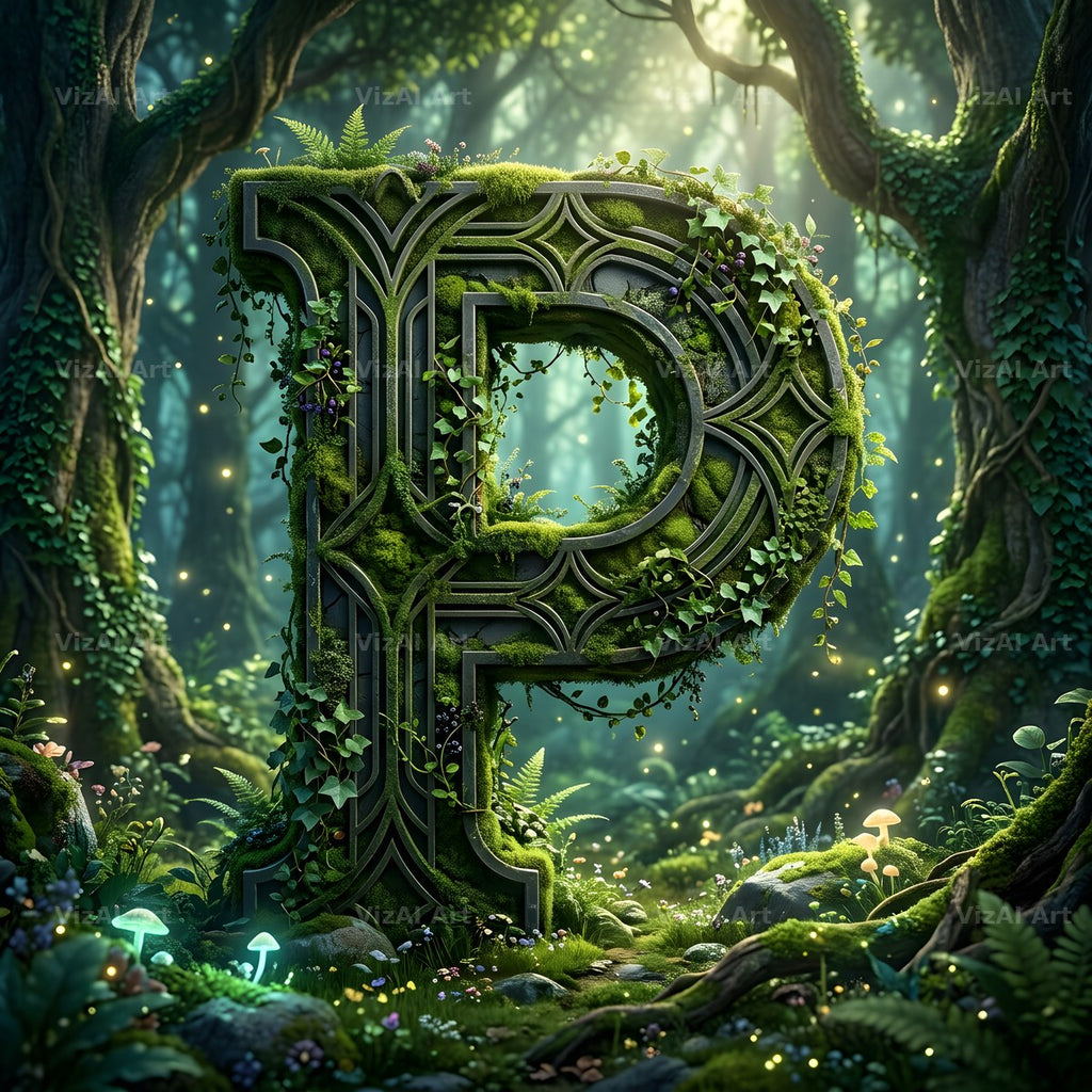 Forest Vine Canopy alphabet letter P