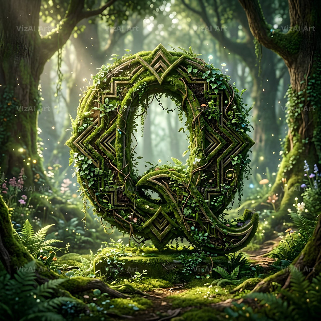 Forest Vine Canopy alphabet letter Q