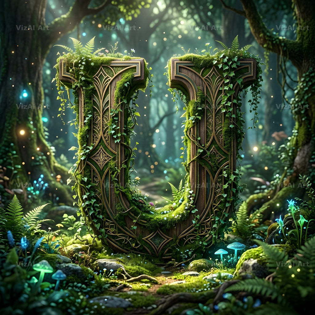 Forest Vine Canopy alphabet letter U