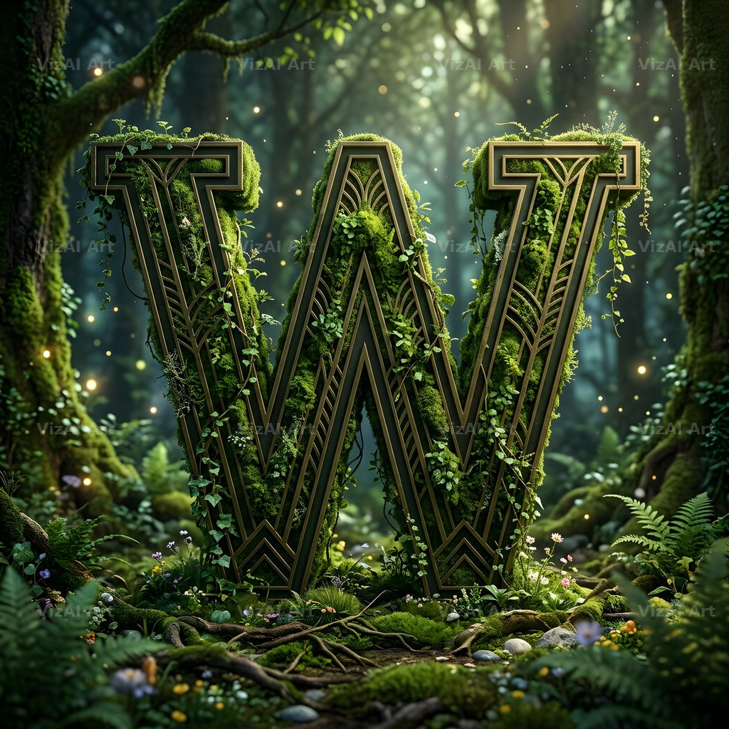 Forest Vine Canopy alphabet letter W