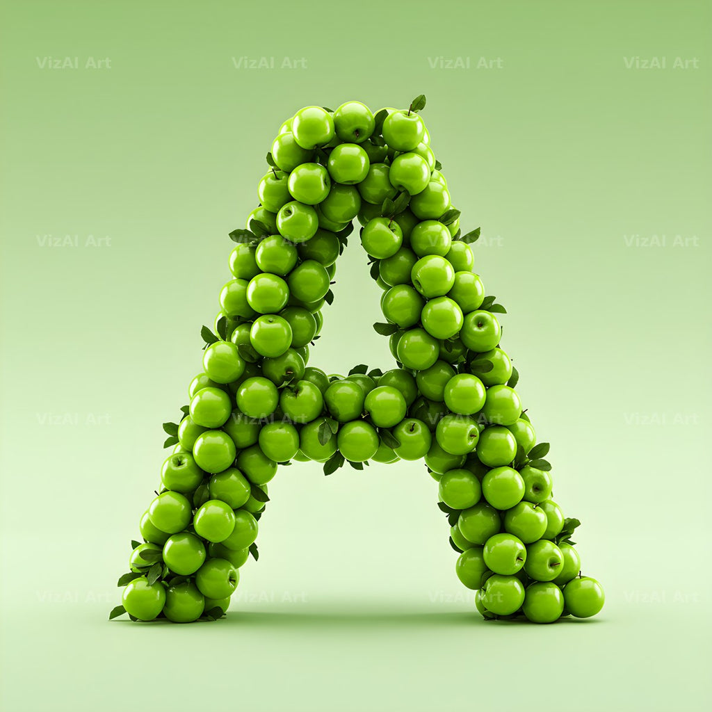 Green Apple Orchard alphabet letter A