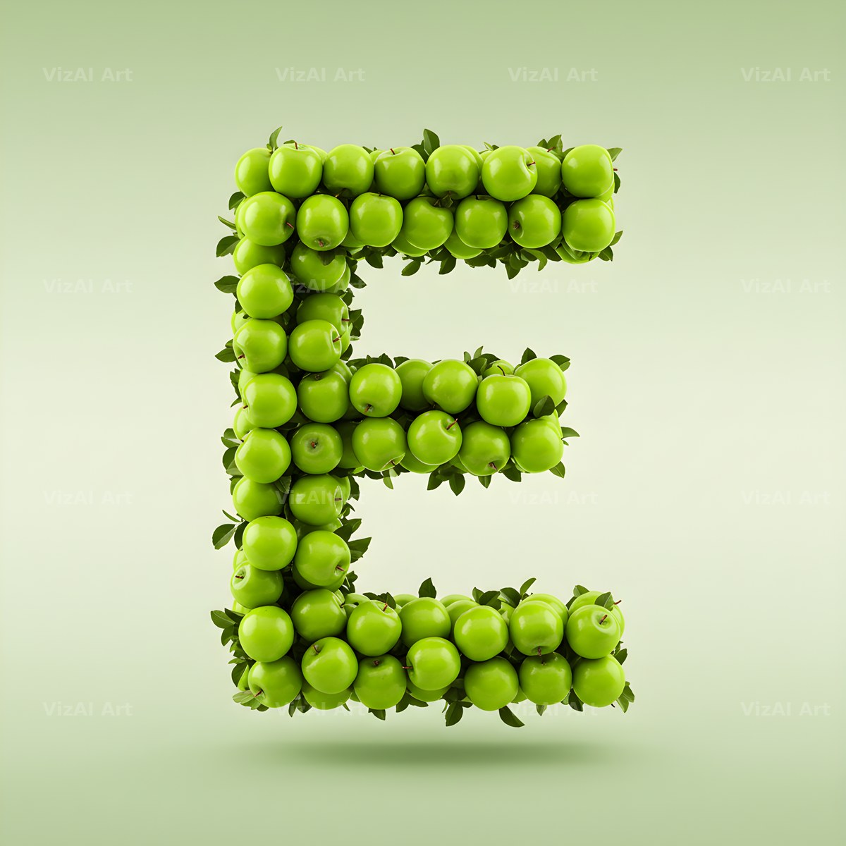 Green Apple Orchard alphabet letter E