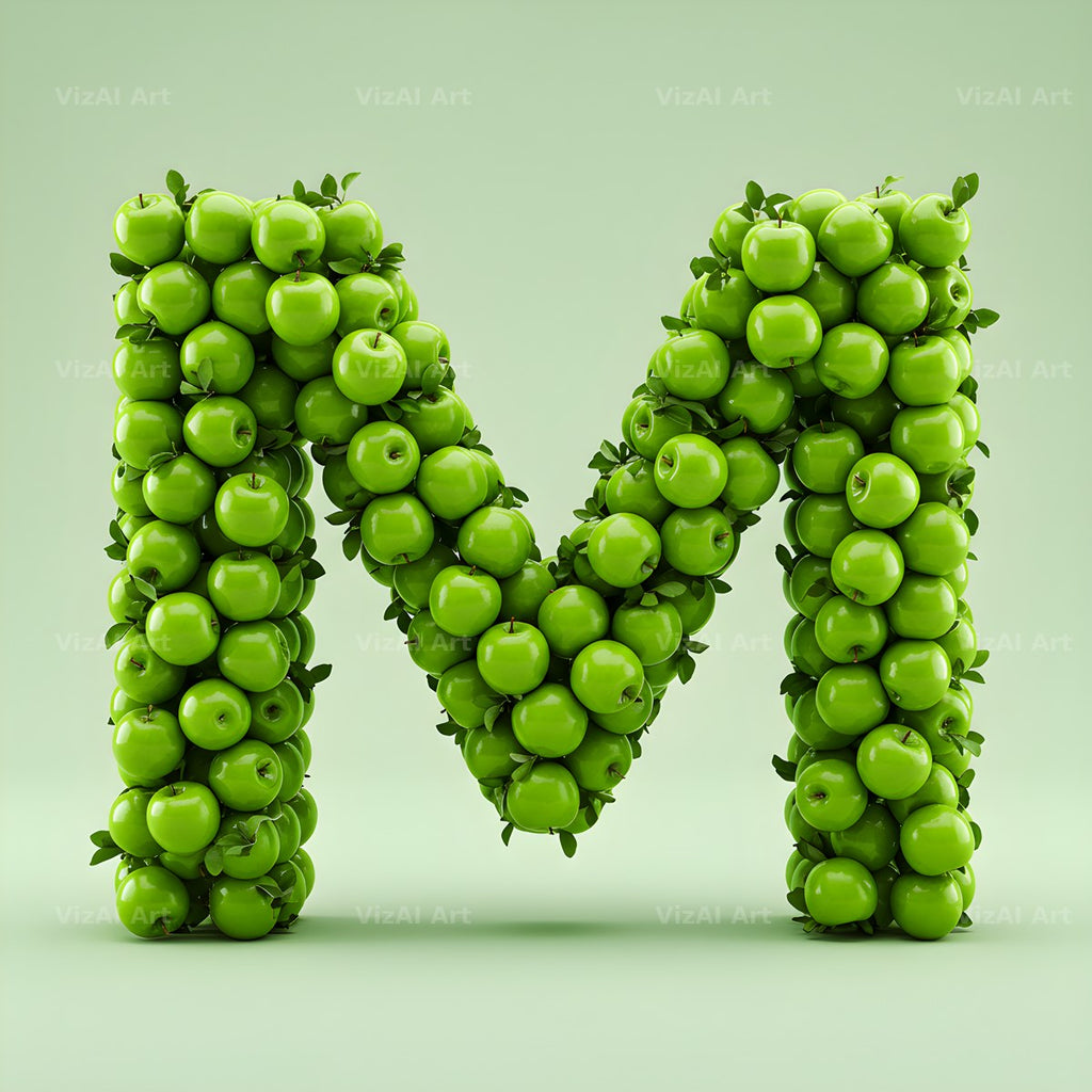 Green Apple Orchard alphabet letter M