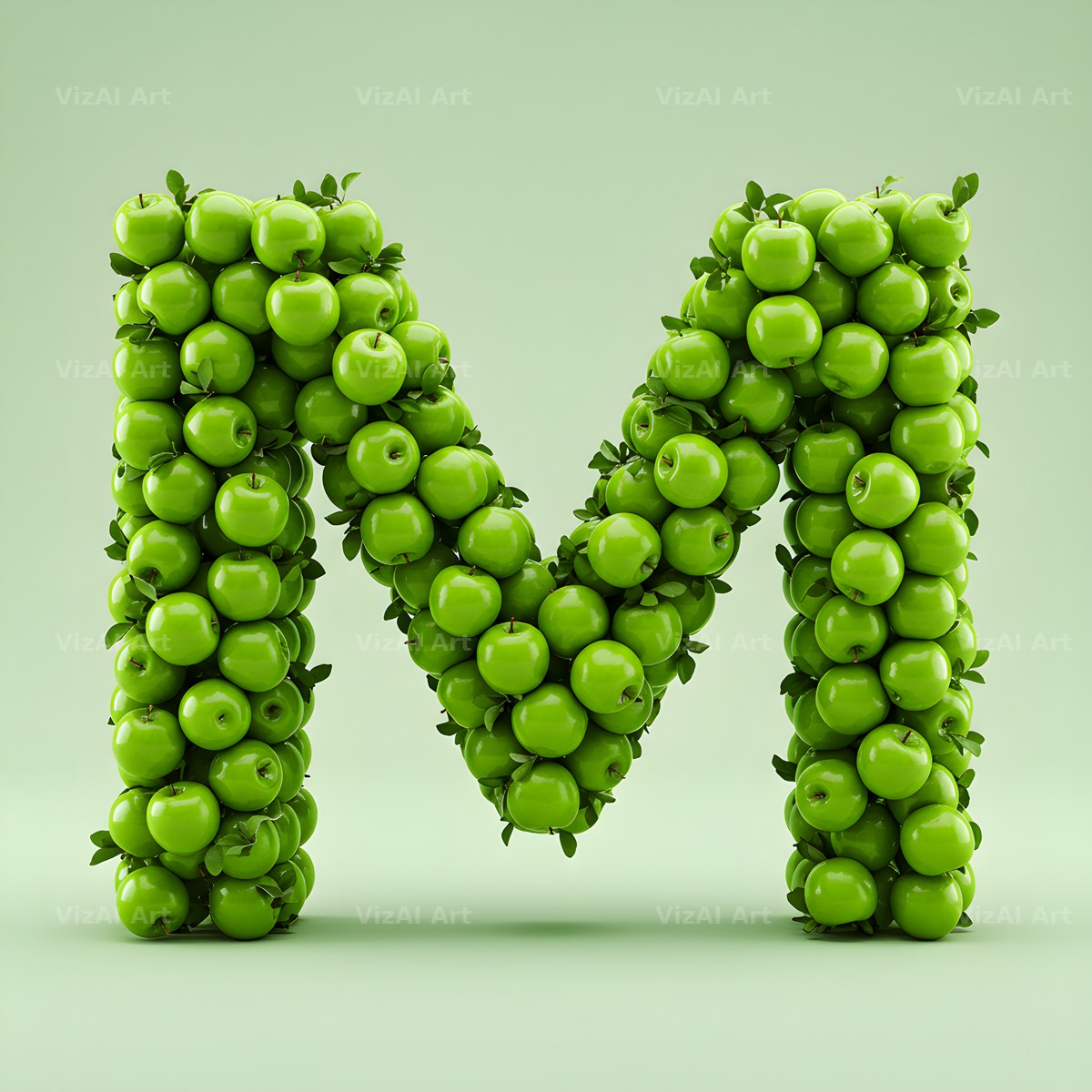Green Apple Orchard alphabet letter M
